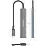 Aisens Hub USB 3.1 USB-C con 4 puertos USB 3.0, Gris